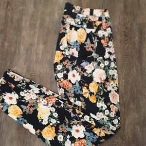 7 for all mankind floral skinny jeans